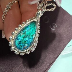 New with tags Lagos Maya Chrysocolla pendant trardrop with Lagos signature chain